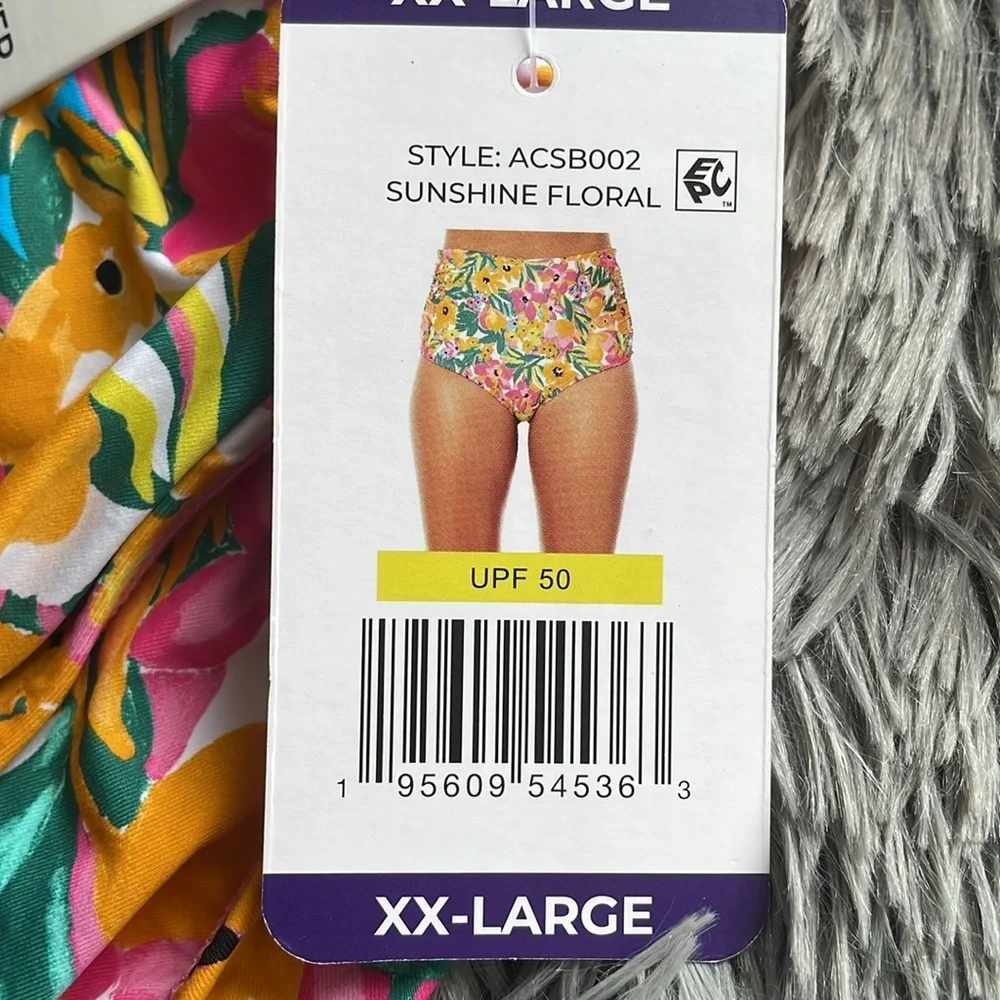 Anne Cole Floral Print Swimsuit Bottom Convertible Mid Rise Bikini XXL